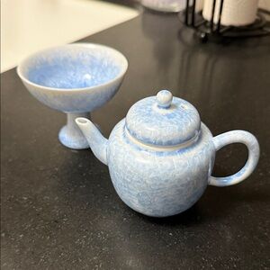 Blue Mini Teapot and Cup Set